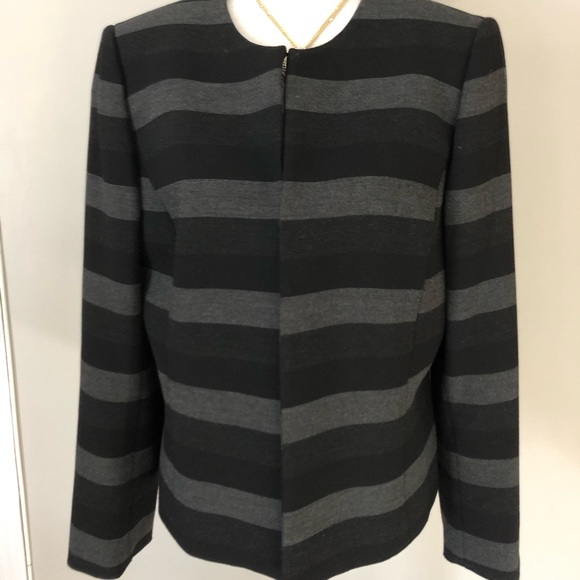 Tahari Jackets & Blazers - Tahari black and grey stripe jacket